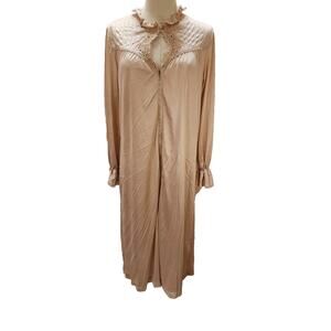 VTG Gossard Artemis Nightgown‎ Womens Champagne Zip Nightgown Gown Lingerie SM